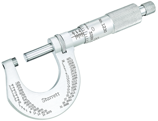 OUTSIDE MICROMETER, STAINLESS, 0-1" T1230XRL