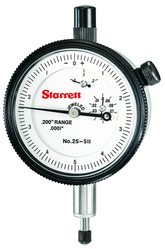 DIAL INDICATOR, 0 -.200", .0001" GRAD 25-511J