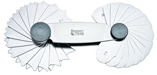RADIUS GAGE SET, 7.5-15mm, 32 LEAVES 178MB