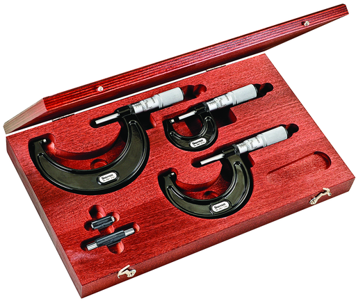 OUTSIDE MICROMETER SET, 0-3", .0001" GRADS ST436.1AXFLZ