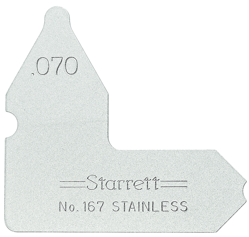 RADIUS GAGE, .070" 167-070