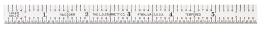 STEEL RULE, FULL FLEXIBLE, 6", 6R GRADS C306R-6