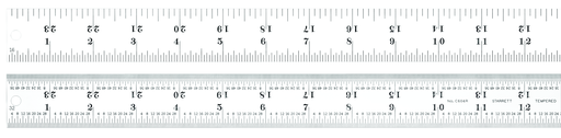 STEEL RULE, SPRING-TEMPERED, 24", 4R GRADS C604R-24