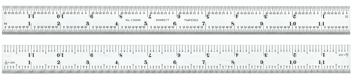 STEEL RULE, SEMI FLEXIBLE, 12", 3R GRADS C303SR-12