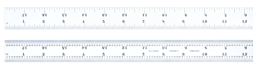 STEEL RULE, SPRING-TEMPERED, 18", 4R GRADS C604R-18