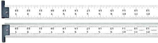 STEEL RULE, REVERSIBLE HOOK, SPRING-TEMPERED, 24", 4R GRADS CH604R-24