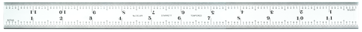 STEEL RULE, SPRING-TEMPERED, 12", 16R GRADS C616R-12