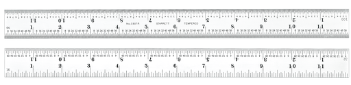 STEEL RULE, SPRING-TEMPERED, 12", 7R GRADS C607R-12