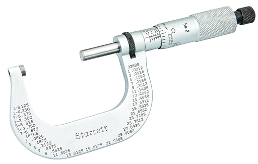 OUTSIDE MICROMETER, 1"-2", .0001" GRADS. T2XRL