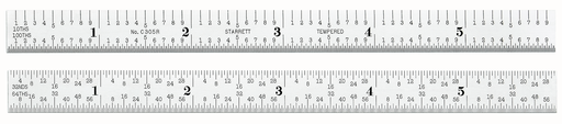 STEEL RULE, FULL FLEXIBLE, 6", 5R GRADS C305R-6