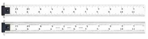 STEEL RULE, DOUBLE HOOK, SPRING-TEMPERED, 12", 4R GRADS CD604R-12