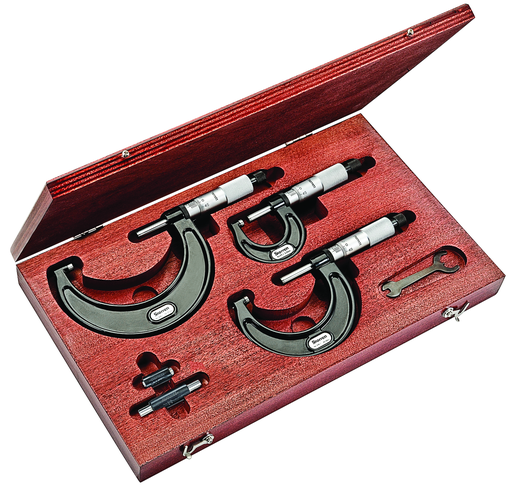 OUTSIDE MICROMETER SET, 0-75mm, 0.001mm GRADS SV436.1MAXRLZ