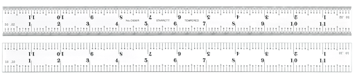 STEEL RULE, SPRING-TEMPERED, 12", 6R GRADS C606R-12