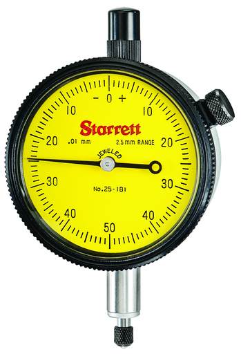 DIAL INDICATOR, 0 -2.5mm, .01mm GRAD 25-181J