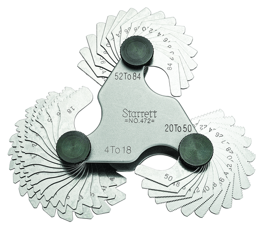 SCREW PITCH GAGE, 4-84 TPI, 51 LEAVES 472