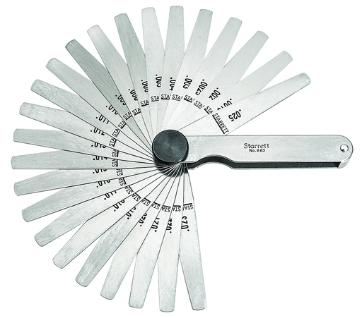SS THICKNESS GAGE, 26 LEAVES 0.0015" TO 0.025" 66TS