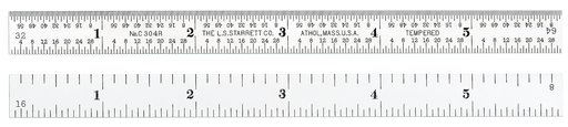 STEEL RULE, FULL FLEXIBLE, 6", 4R GRADS C304R-6