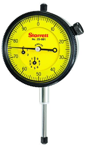 DIAL INDICATOR, 0 -25.0mm, .01mm GRAD 25-881J-8
