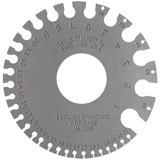 ENGLISH STANDARD WIRE GAGE 1-36 188