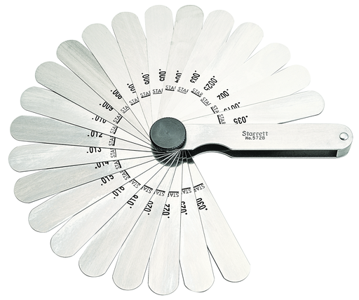 THICKNESS GAGE, .0015-.035" RANGE, 22 LEAVES 572B