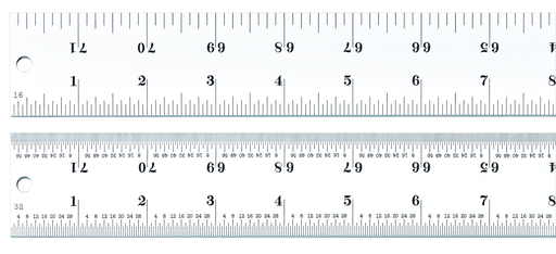 RULE, 72", 4R GRAD, HEAVY SPRING TEMPERED C404R-72