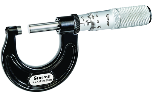 OUTSIDE MICROMETER, 0-25mm, 0.01mm GRADS 436.1MXFL-25