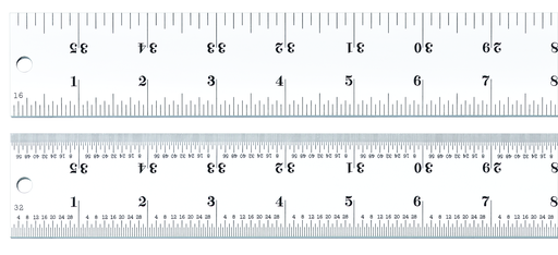 RULE, 36", 4R GRAD, HEAVY SPRING TEMPERED C404R-36