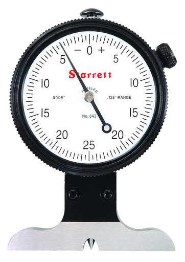 DIAL DEPTH GAGE, .125" RANGE, .0005" GRAD 643JZ