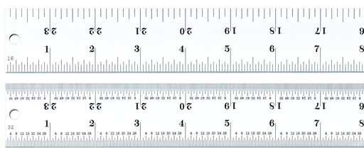 RULE, 24", 4R GRAD, HEAVY SPRING TEMPERED C404R-24