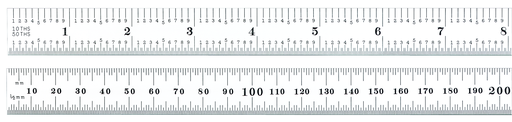 STEEL RULE, FULL FLEXIBLE, 500mm, #34 GRADS C334-500
