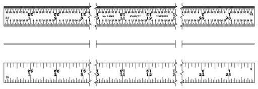 STEEL RULE, FULL FLEXIBLE, 24", 4R GRADS C304R-24