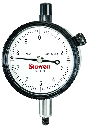 DIAL INDICATOR, 0 -.025", .0001" GRAD 25-211J