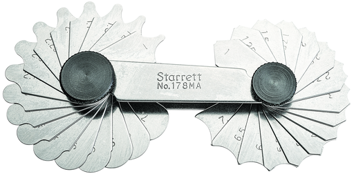 RADIUS GAGE SET, 1-7mm, 34 LEAVES 178MA