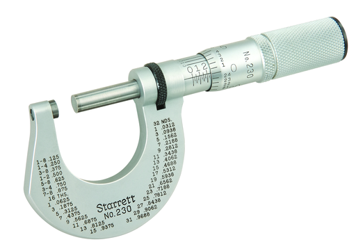 MICROMETER, OUTSIDE 0-1" T230XFL