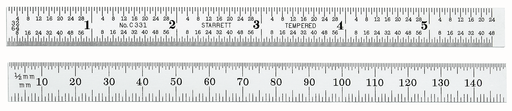 STEEL RULE, FULL FLEXIBLE, 150mm, #31 GRADS C331-150
