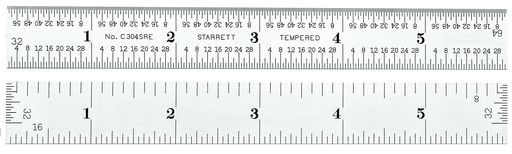 STEEL RULE, SEMI FLEXIBLE, 6", 4R GRADS C304SRE-6