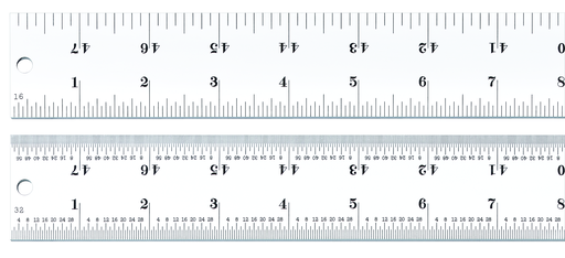 RULE, 48", 4R GRAD, HEAVY SPRING TEMPERED C404R-48