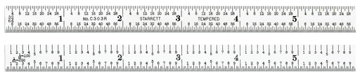 STEEL RULE, FULL FLEXIBLE, 6", 3R GRADS C303R-6