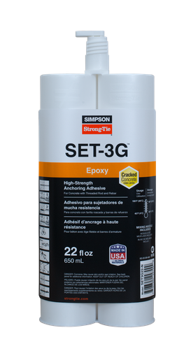 Simpson Strong-Tie SET3G22-N SET-3G® 22-oz. High-Strength Epoxy Adhesive w/ Nozzle and Extension