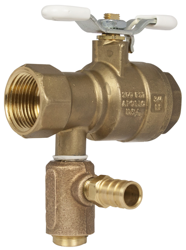 Shutoff and Thermal Expansion Relief Valve, 3/4"PEX, 125PSI