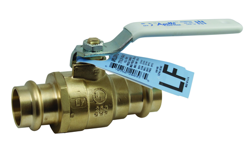 Apollo Lead Free Brass 2 Piece Full Port Ball Valve with Stainless Steel Ball & Stem, Standard Configuration 2-1/2" (2 x Press)