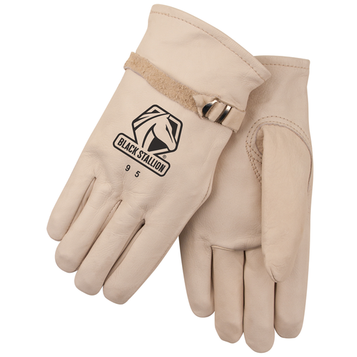 Premium Grain Cowhide Drivers Glove with Pull Strap