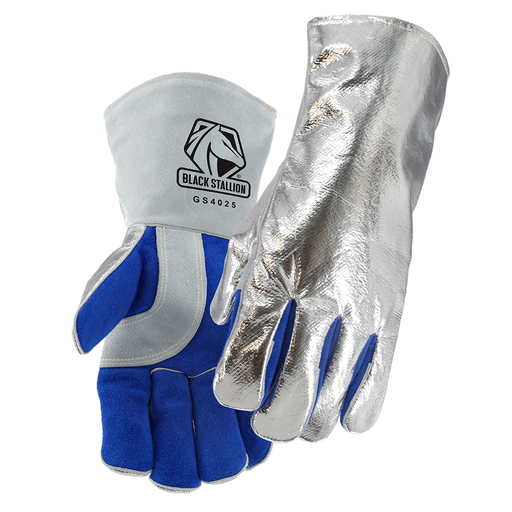 Aluminized Pre-Oxidized Aramid & Split Cowhide Stick Glove