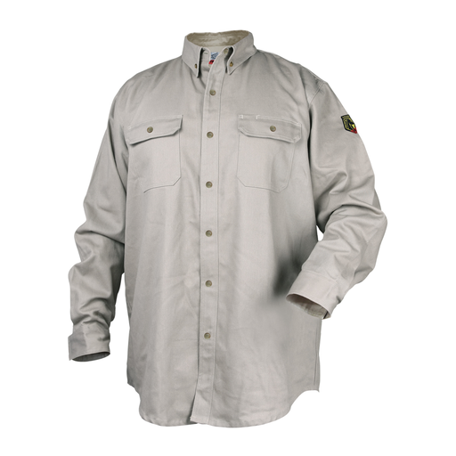7 oz. FR Cotton Work Shirt, Stone Khaki