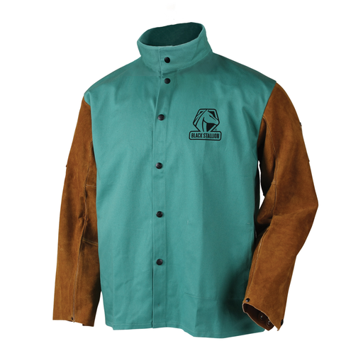 FR Cotton & Cowhide Hybrid Welding Jacket, Green