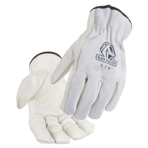 Grain Cowhide Palm Drivers Glove with Split Cowhide Back, Kevlar® Stitched