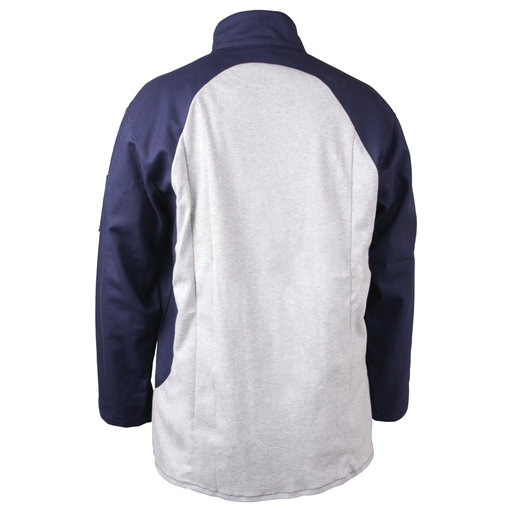 Stretch-Back Fr Cotton Navy-Gray Welding Jacket, 32" Length