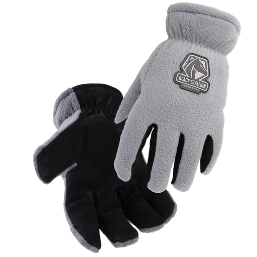 FuzzyHand™ Polar Fleece & Cow Split Insulated Driver’s Gloves, Medium – Multiblend Winter Work Glove