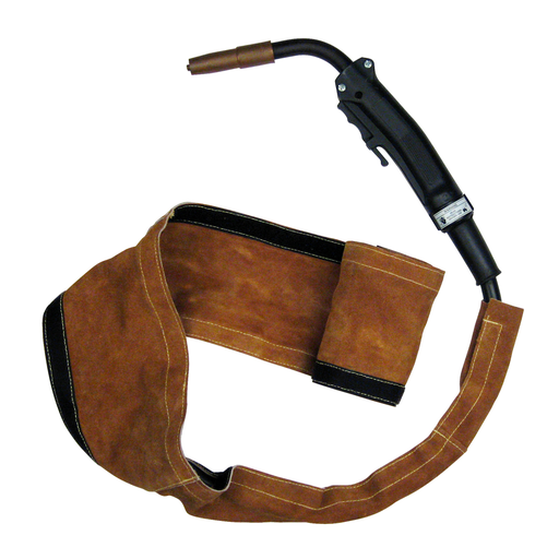 Split Cowhide Cable Cover with Hook & Loop Closure, 1.25" diameter opening