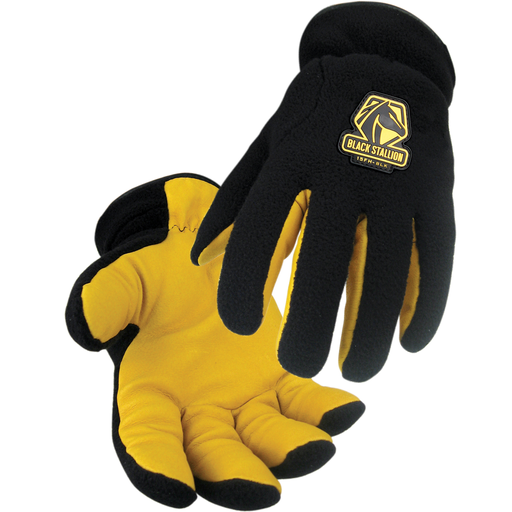 FuzzyHand™ Polar Fleece & Grain Pigskin Insulated Driver’s Gloves, X-Large – Winter Work, Water-Resistant